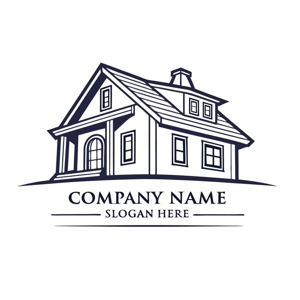 a house logo with a window and a roof, vector