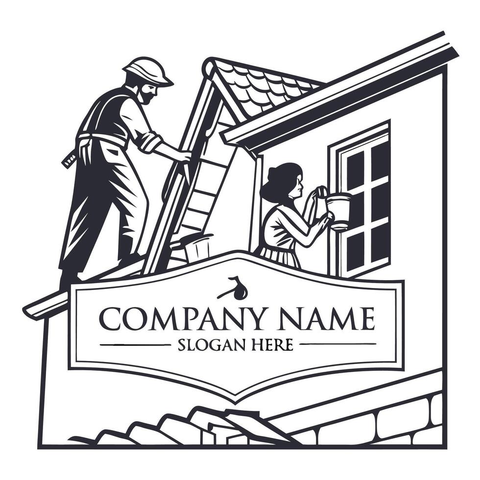 a logo for a company that is called roofing vector