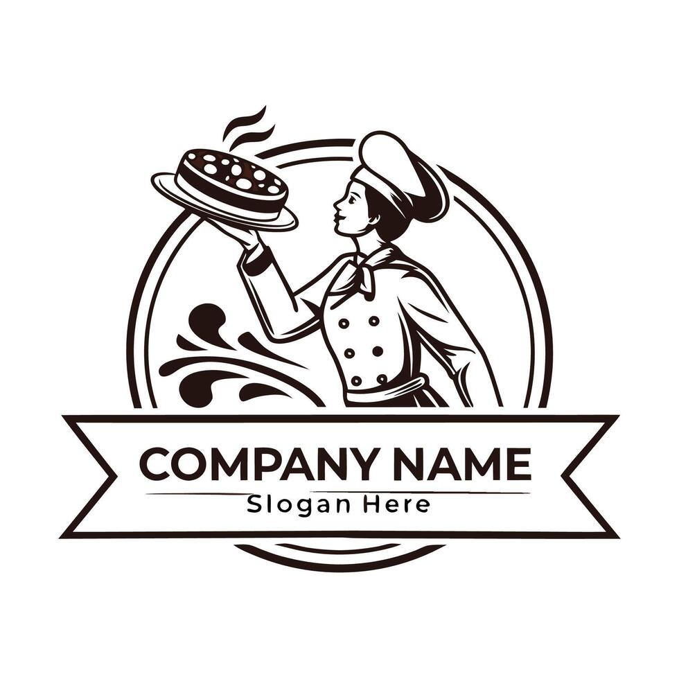 chef cook cook logo design template vector