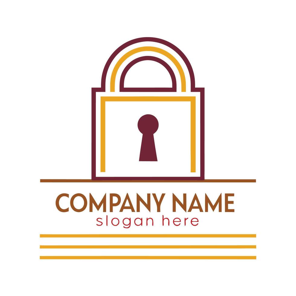 lock and key logo design vector