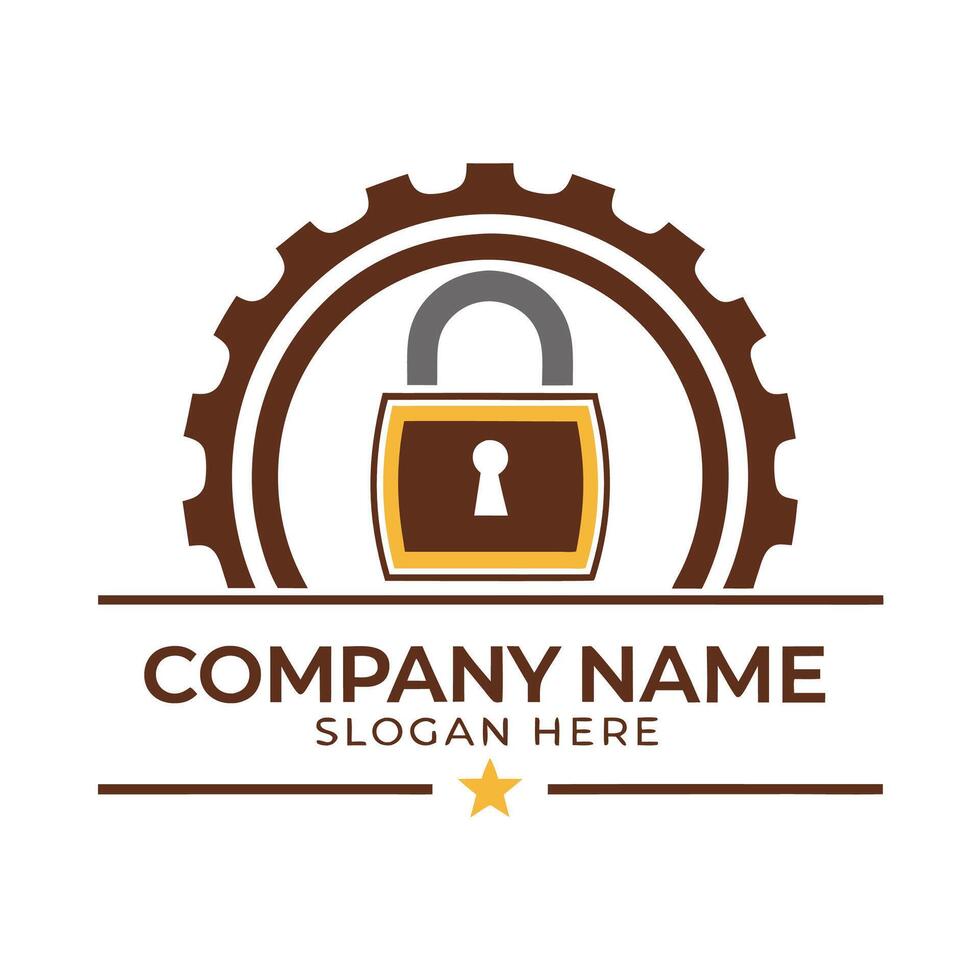 lock and key logo design template beautiful logo vector