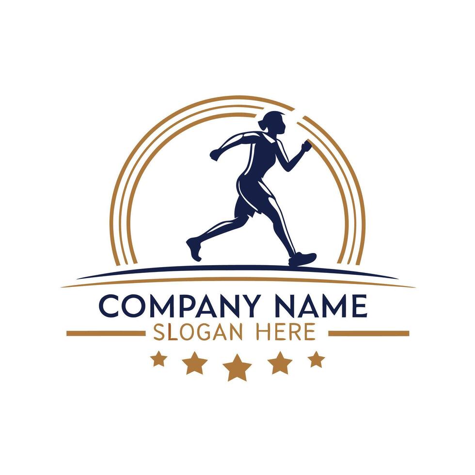 a logo for a running company, vector
