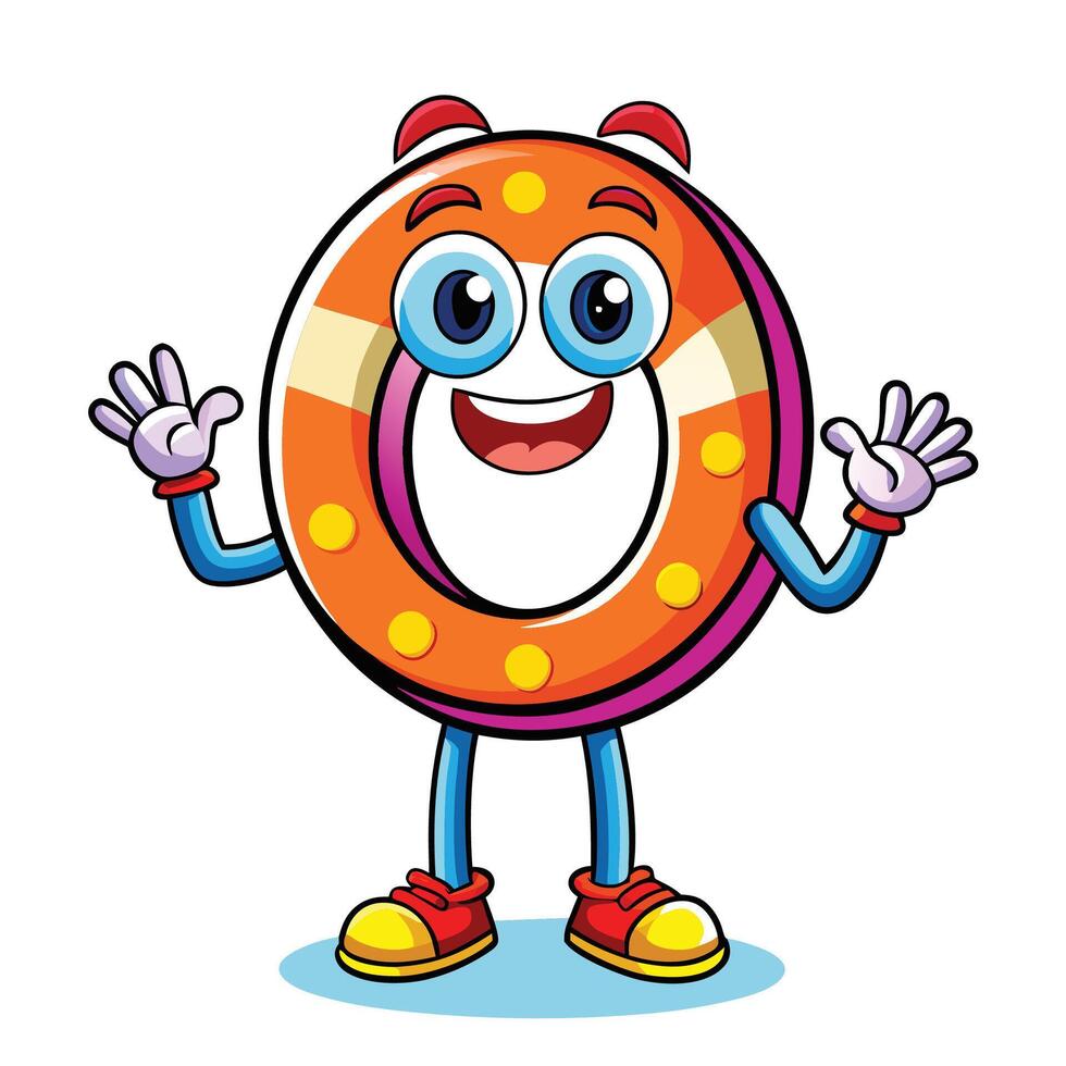 cartoon character of the letter ofunny character vector