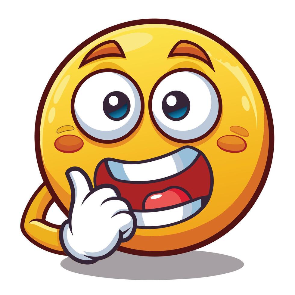 emoticon character with a finger up illustration vector
