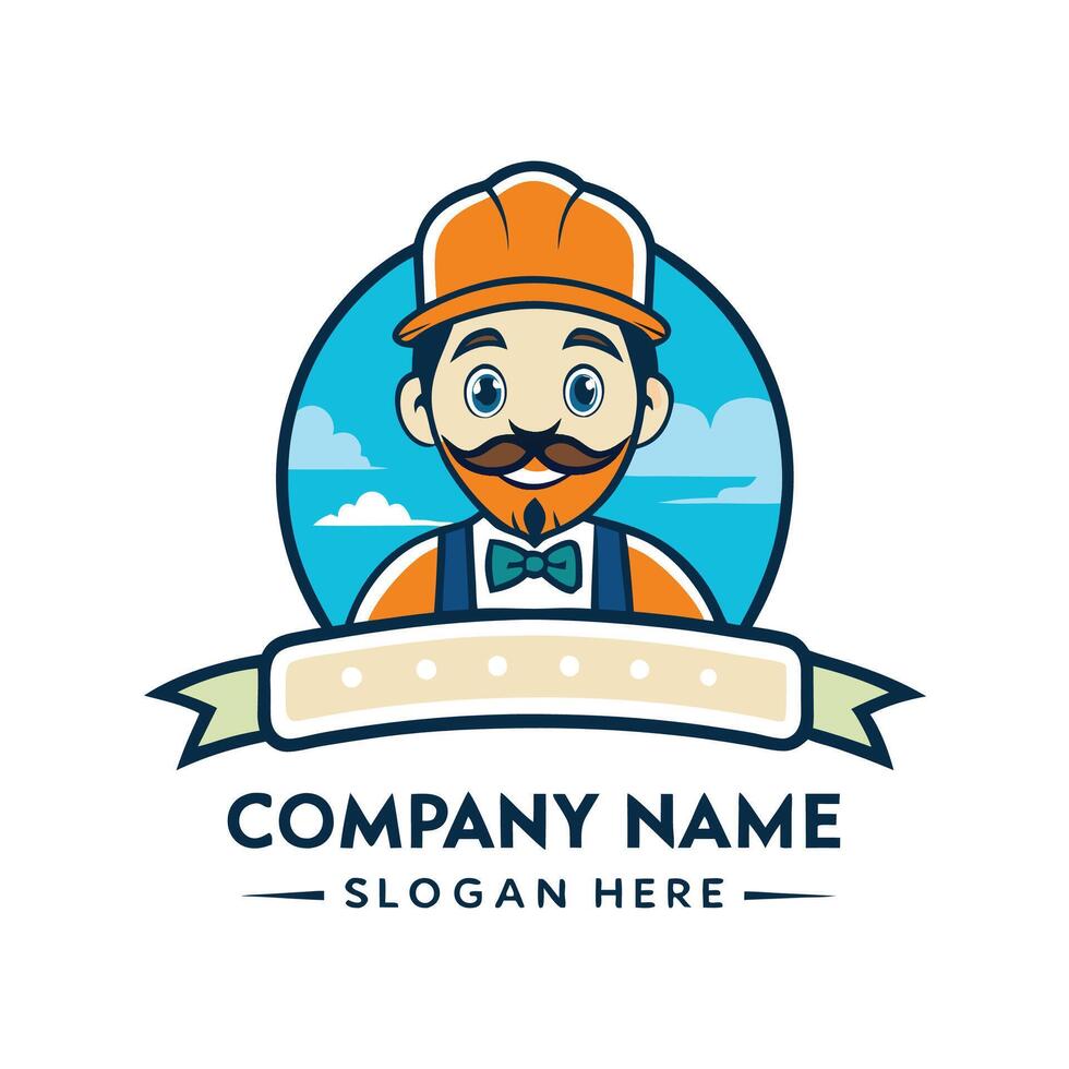 a cartoon man with a beard and hat in a hat vector