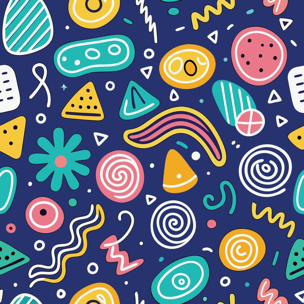 seamless pattern with colorful shapes and shapes, vector