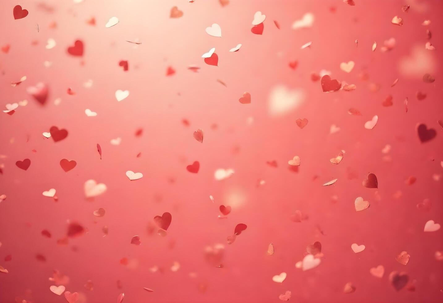 hearts falling from the sky on a pink background photo