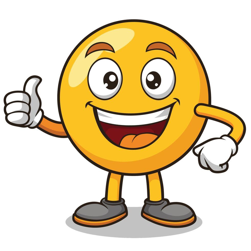 emoticon character showing thumbs, vector
