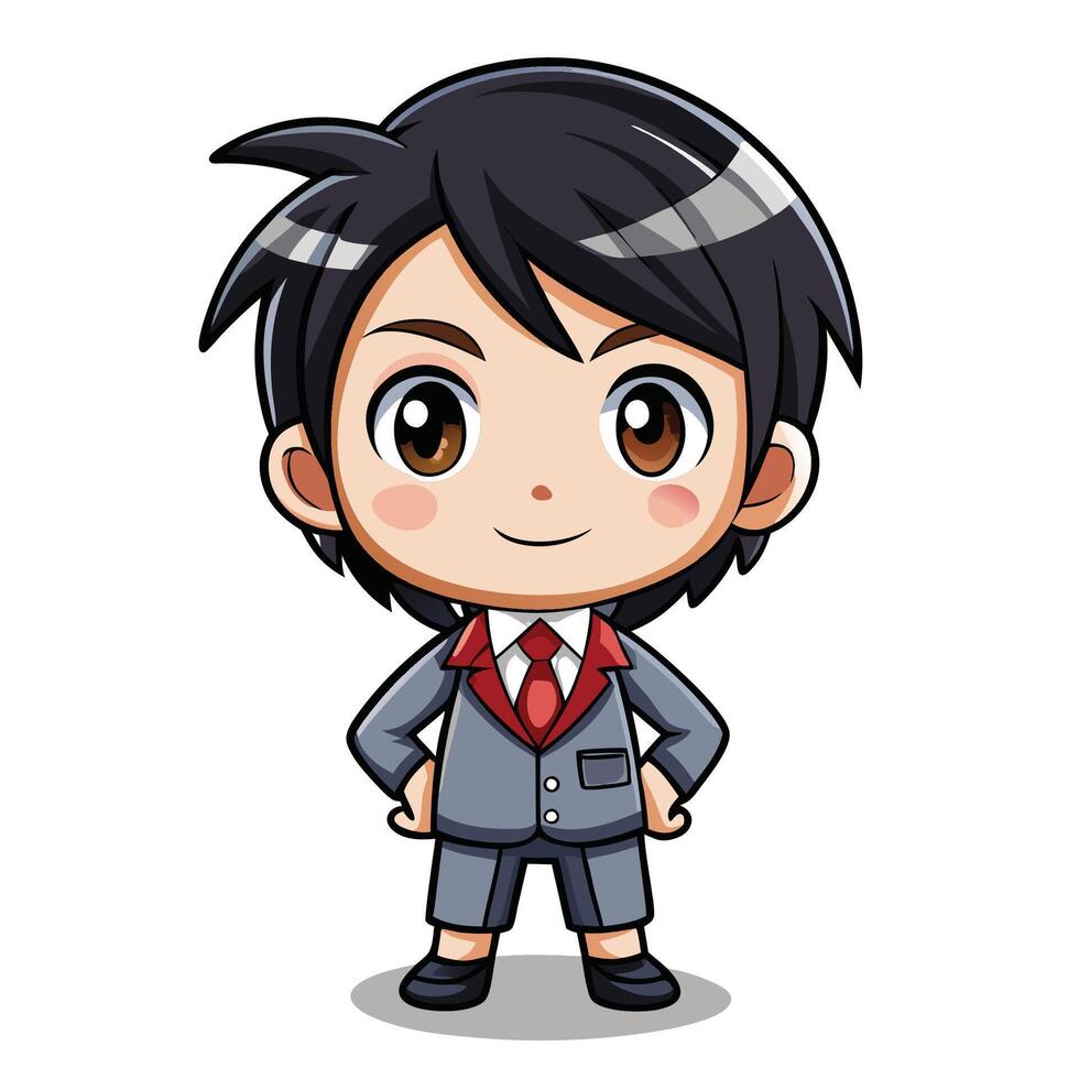 a cartoon character in a suit and vector