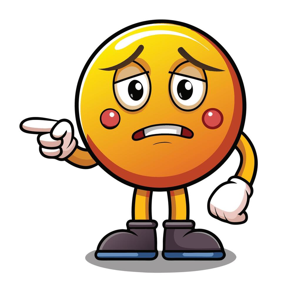 emoticon pointing at something white background vector