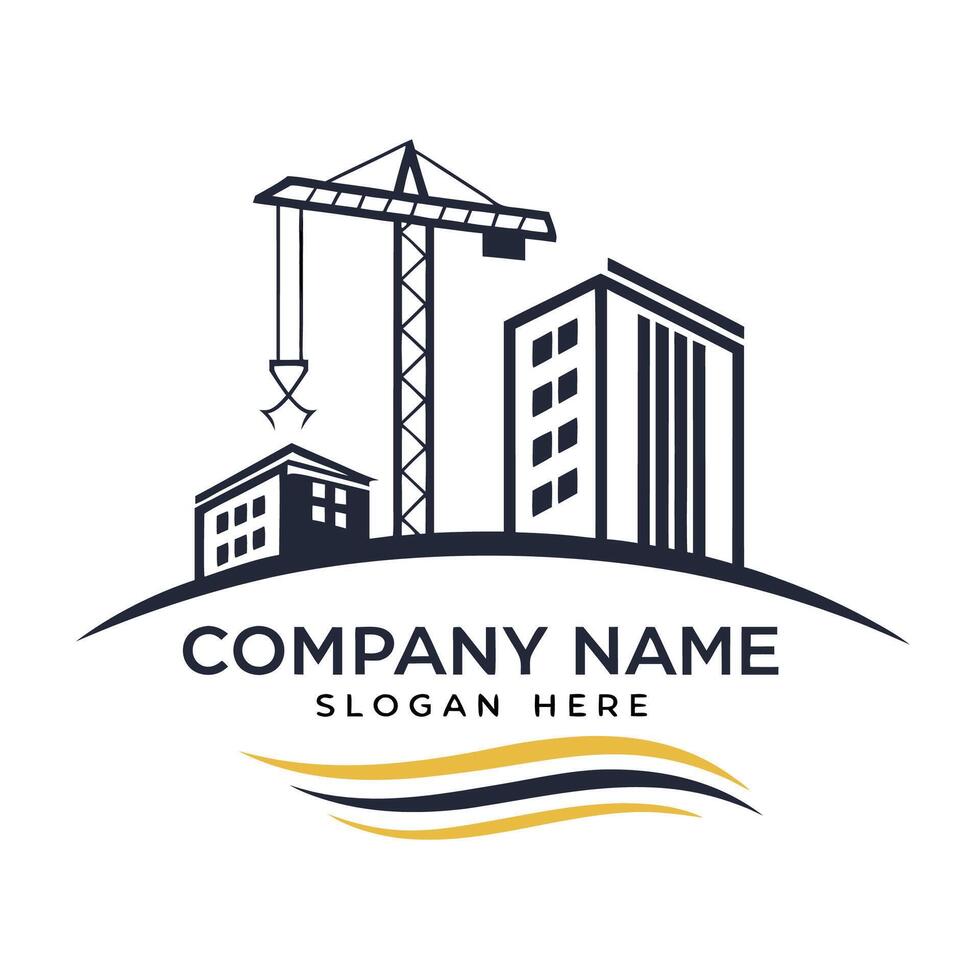 building construction company logo template illustration vector