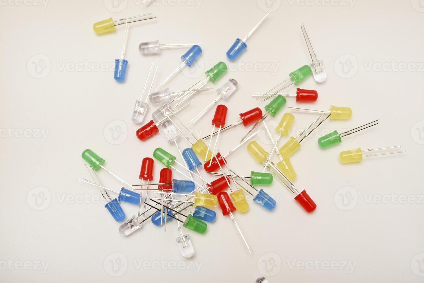 A set of multi-colored LEDs. A set of diodes. photo