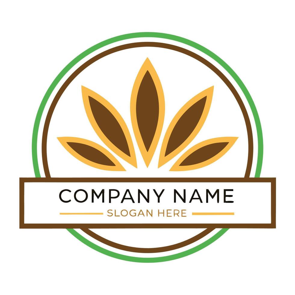 a logo for a company that is made up of a leaf vector