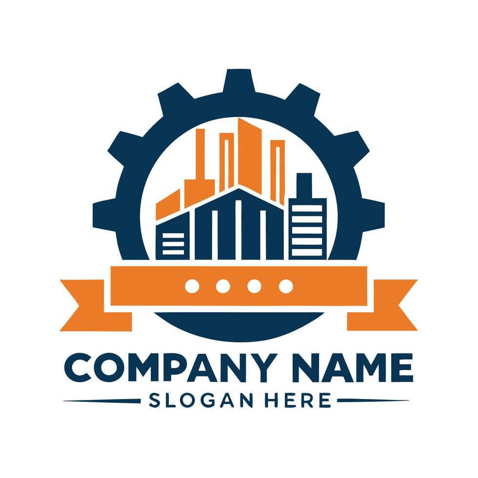 industrial building logo design template vector