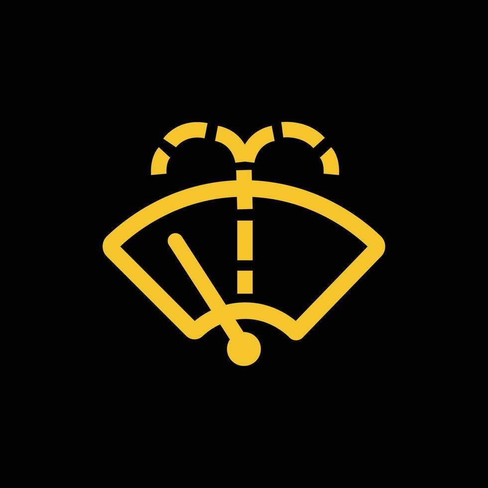 Wiper Washer Out of Water simple sign of car dashboard light vector