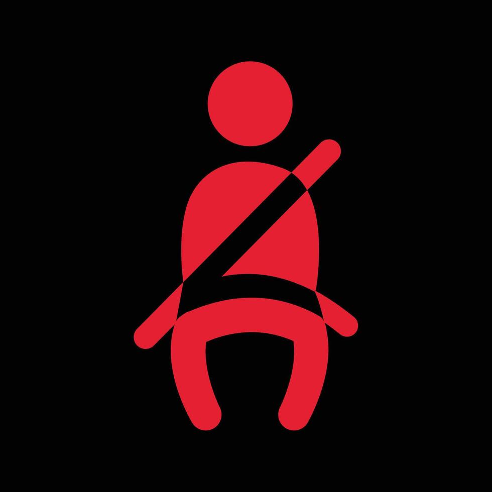 Seat belt wearing, simple sign of car dashboard light vector