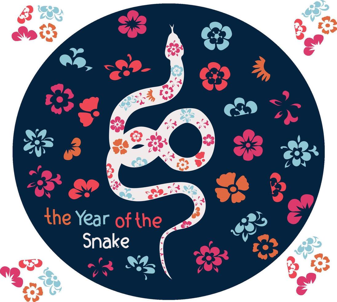 Year Of The Snake Snake set vector
