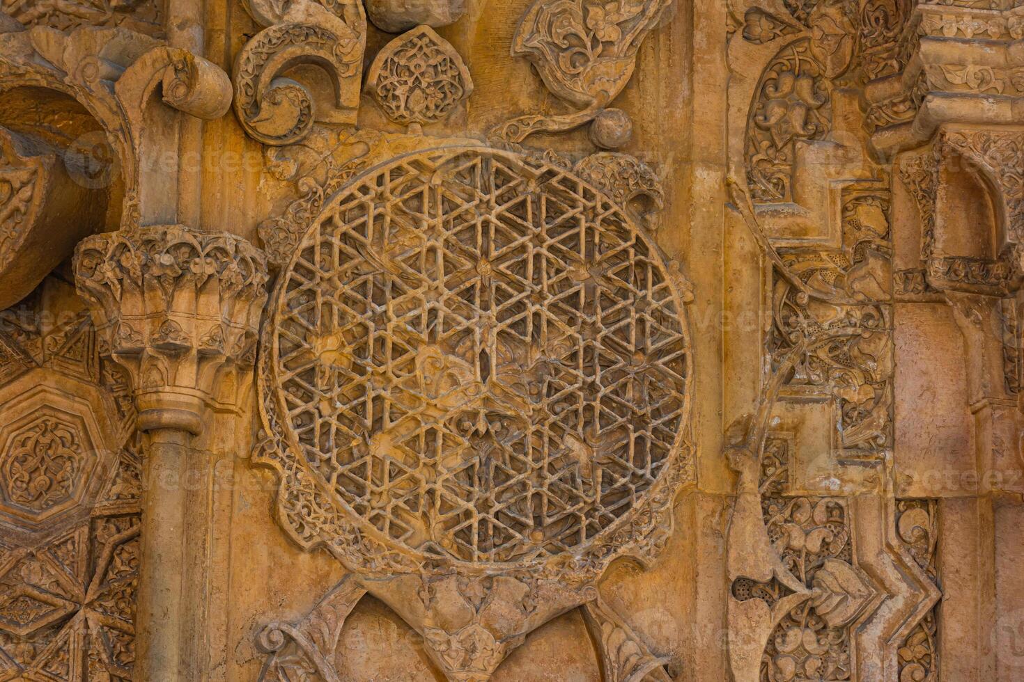 Carved stone decorations of Great Mosque and hospital of Divrigi photo