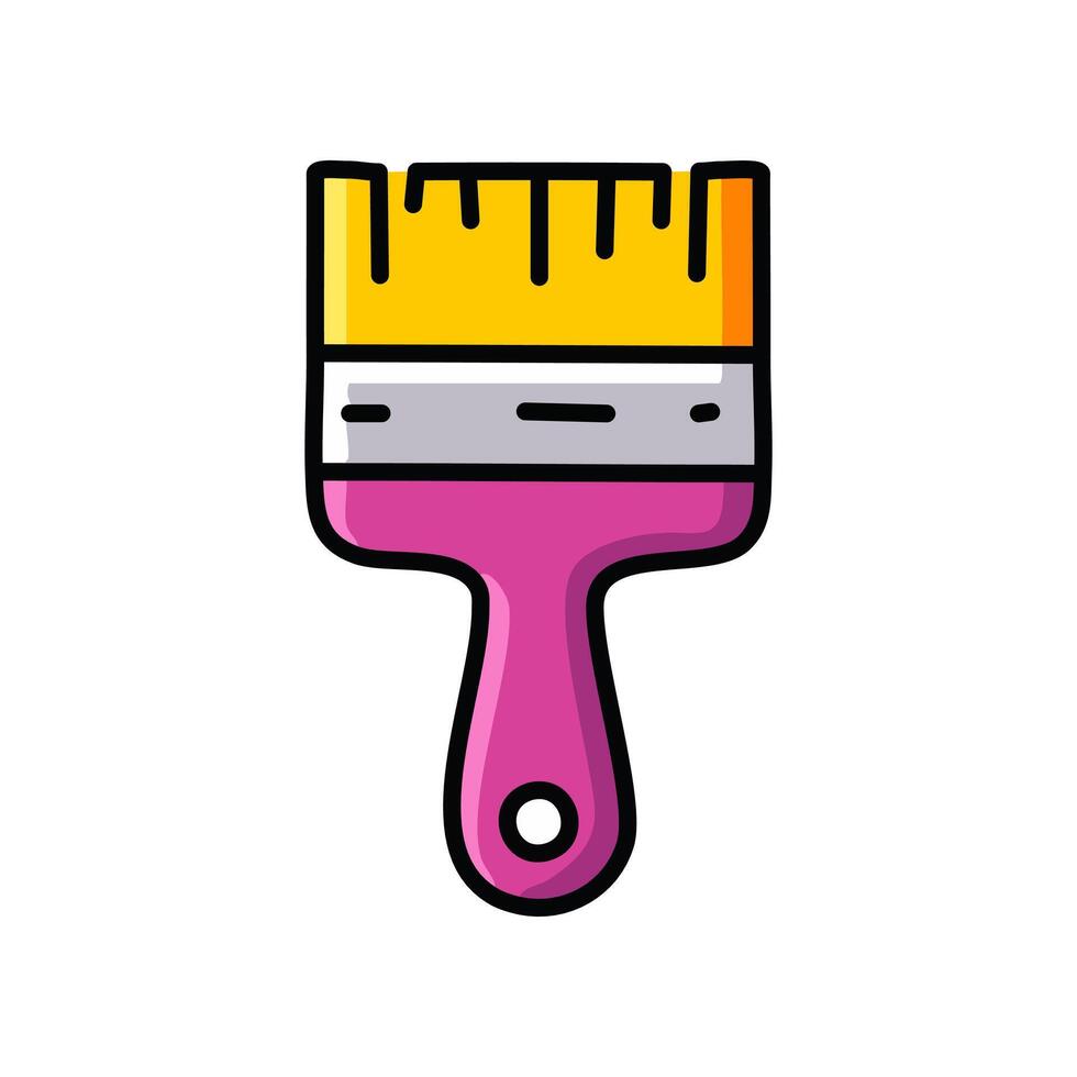 Paint brush icon in flat style isolated on white background. illustration. vector
