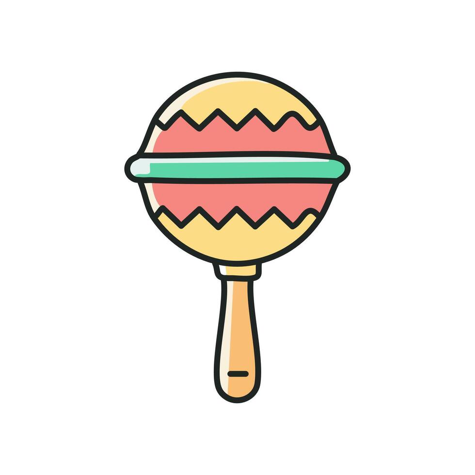 Maracas icon in flat style. illustration on white background. vector