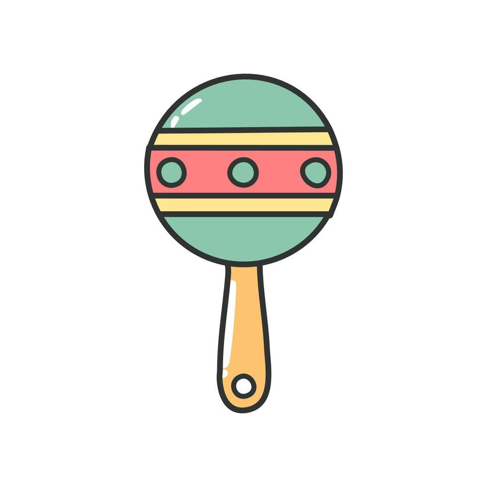 Maracas flat color icon. Isolated illustration on white background. vector