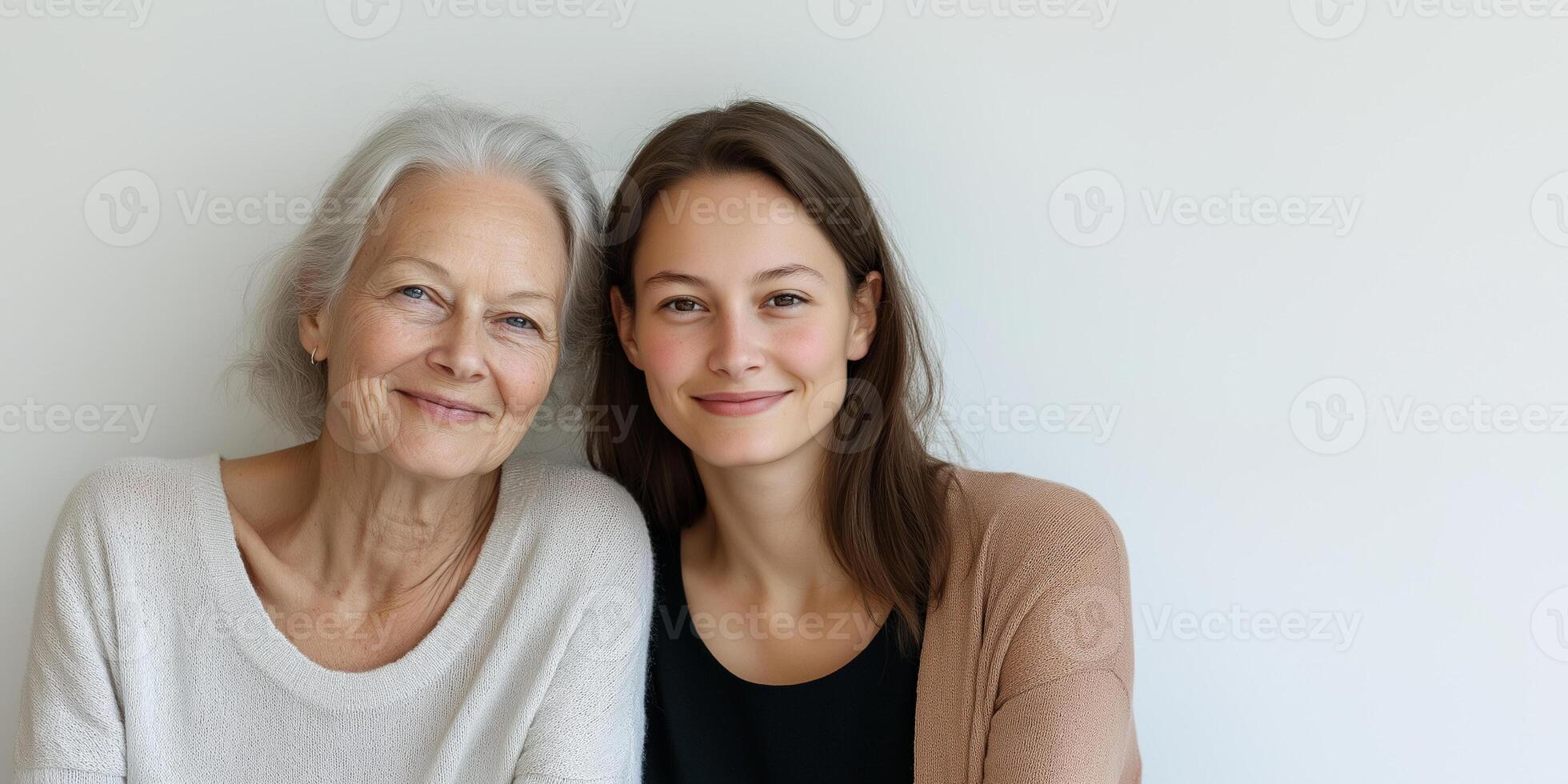 Heartwarming portrait of multigenerational connection between older and younger woman. mothers Day photo
