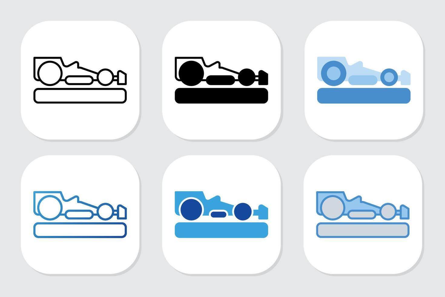 car racing icons with various design styles vector