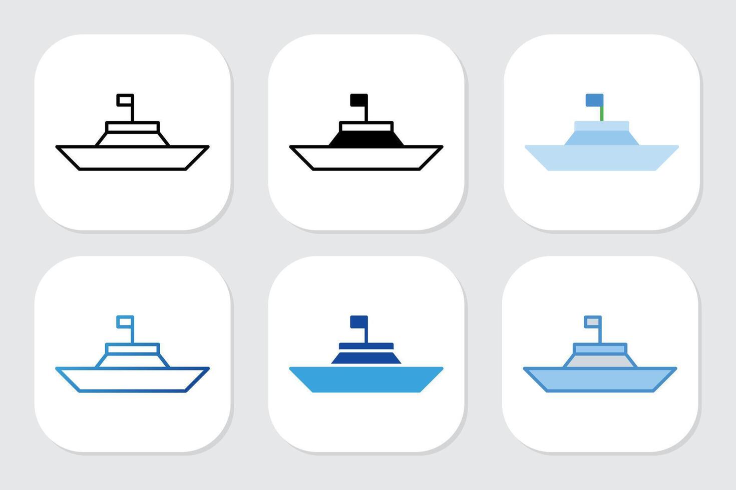 boat ship icons with various design style vector