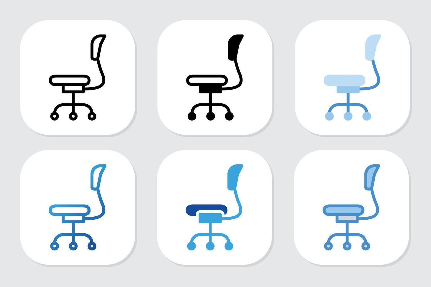 chair icons with various design styles vector