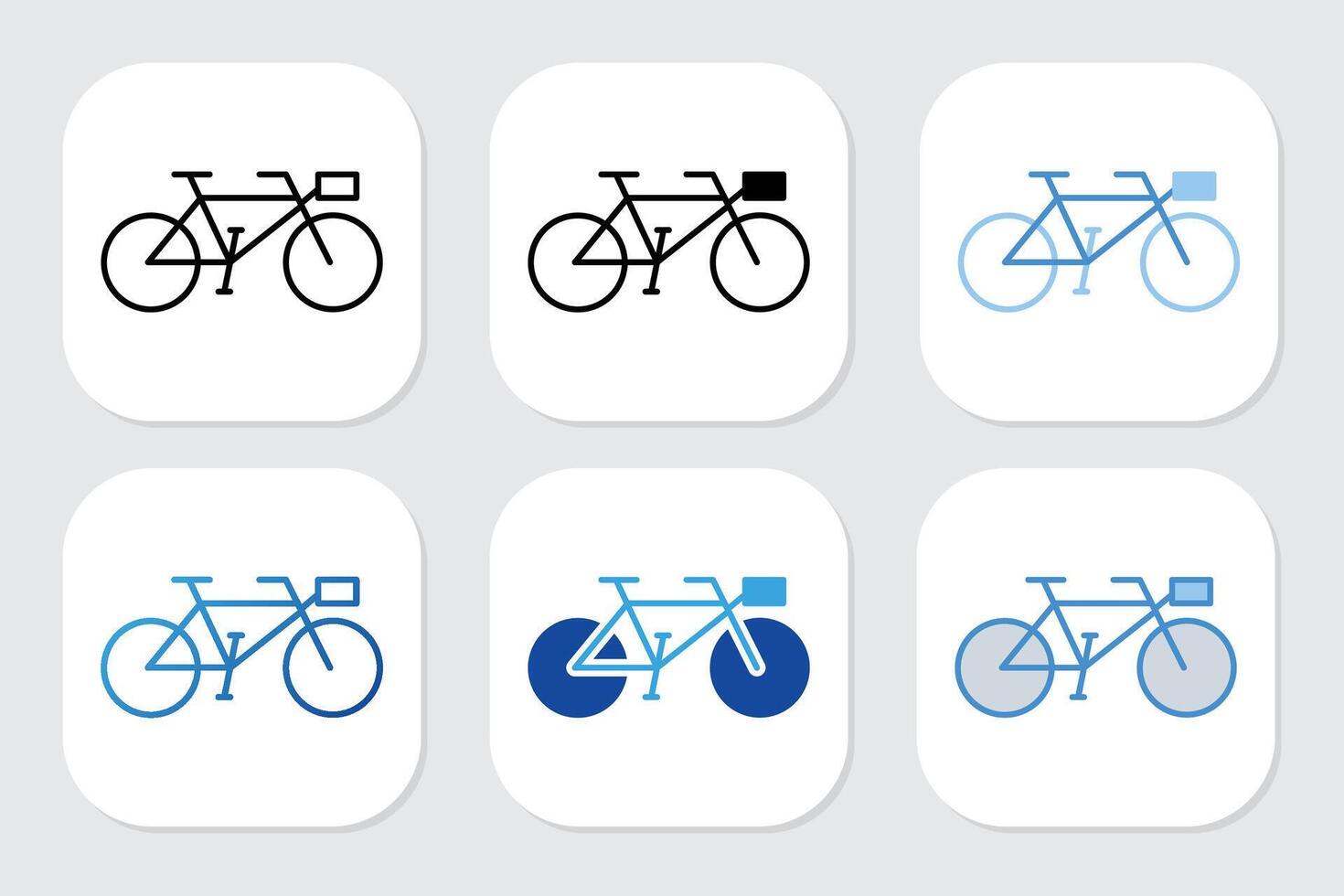 bicycle icons with various design styles vector