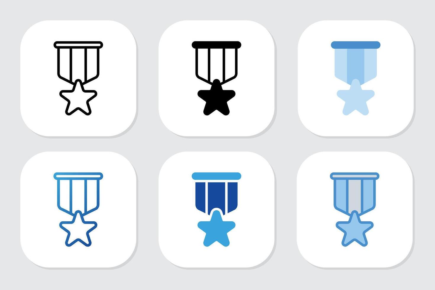 first place star badge icons with various design style vector