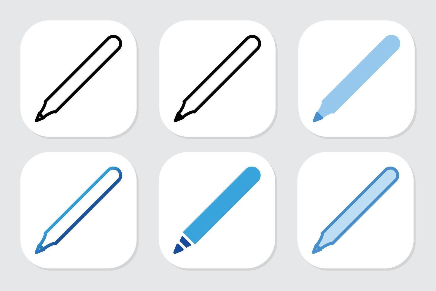 marker icons with various design styles vector
