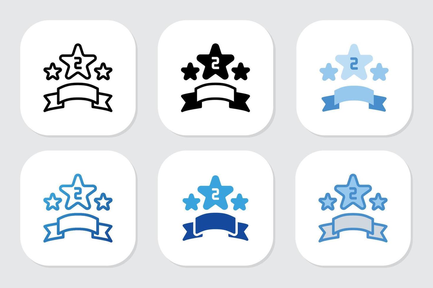 second place badge icons with various design styles vector