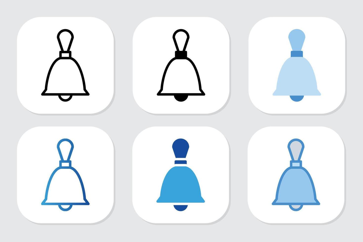 bell icon with various design styles vector