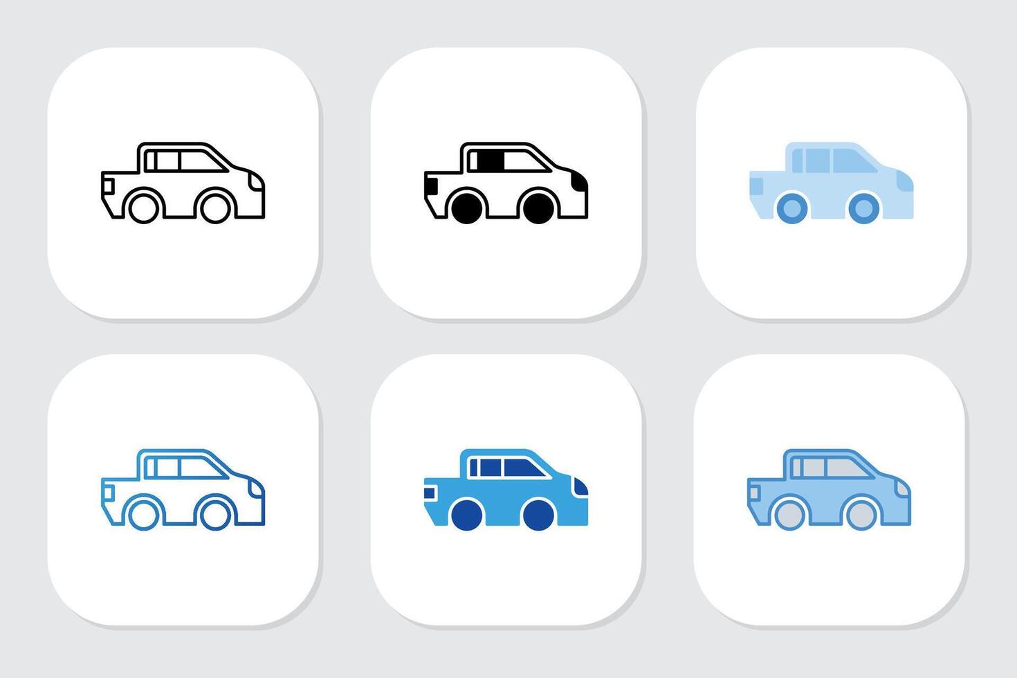 Car icons with various design styles vector