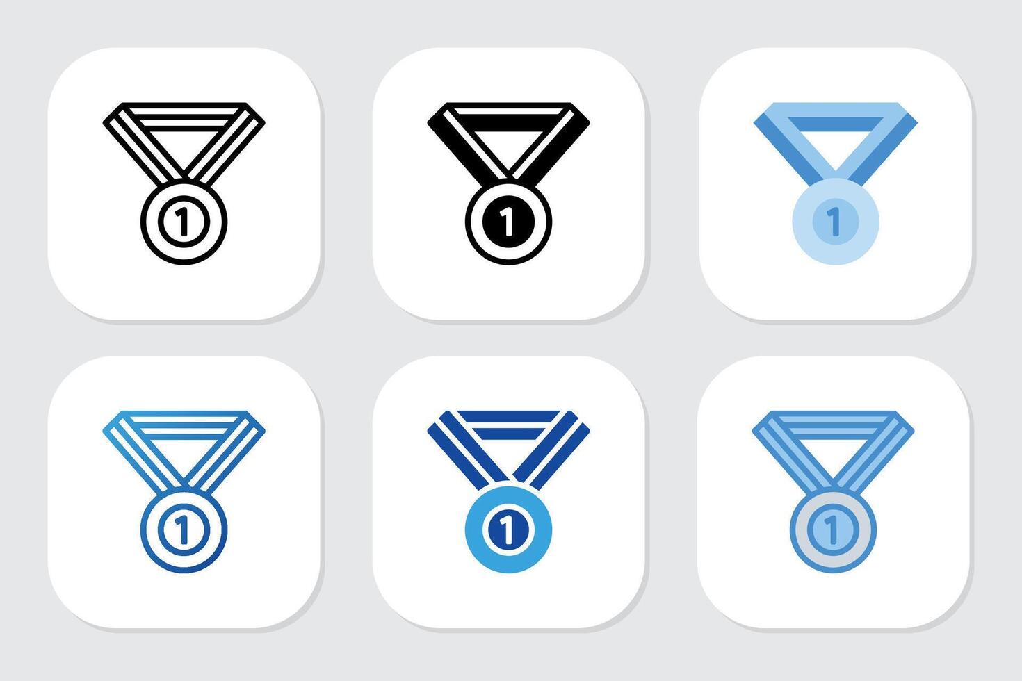 medal necklace icon with various design style vector
