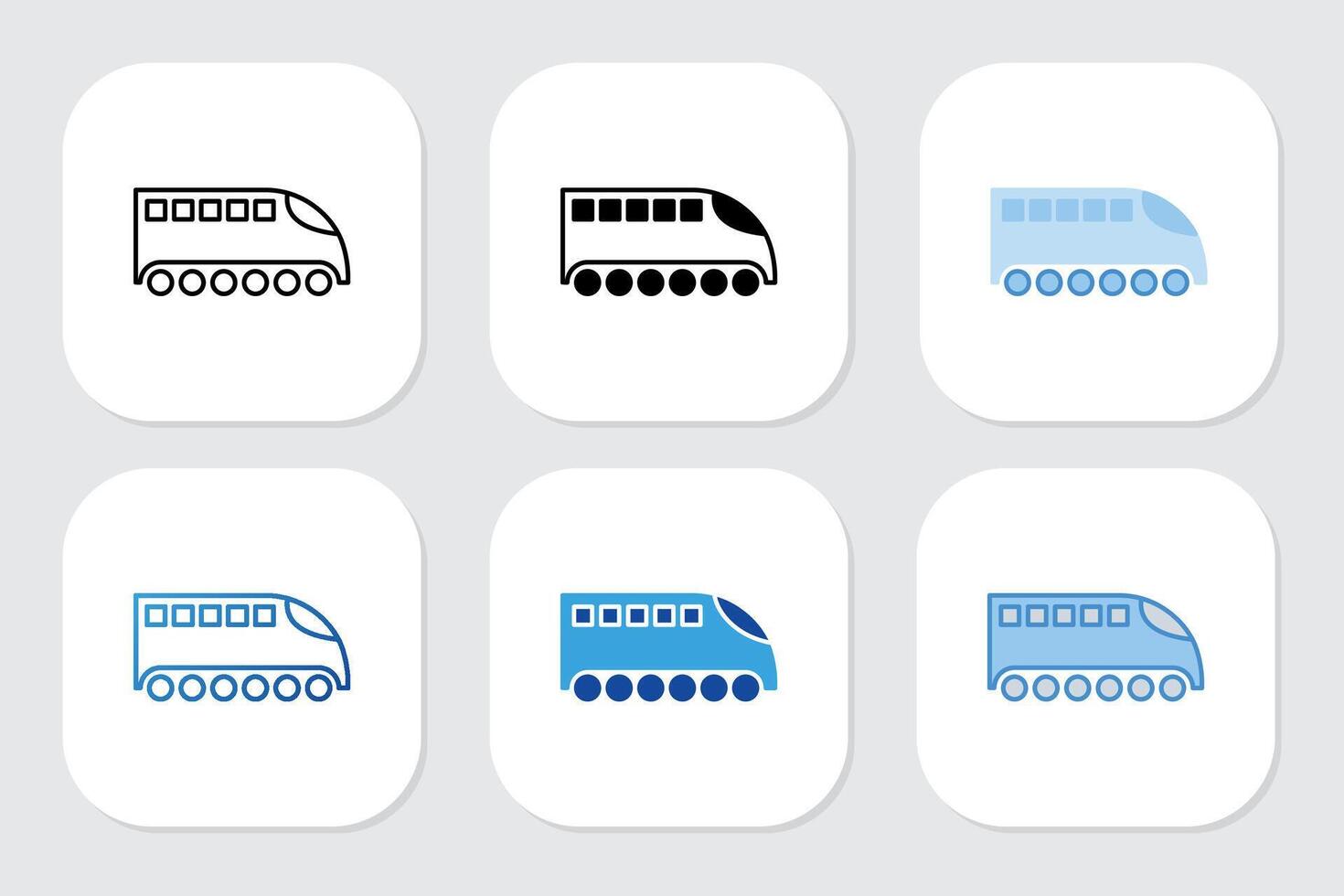 Train icons with various design styles vector