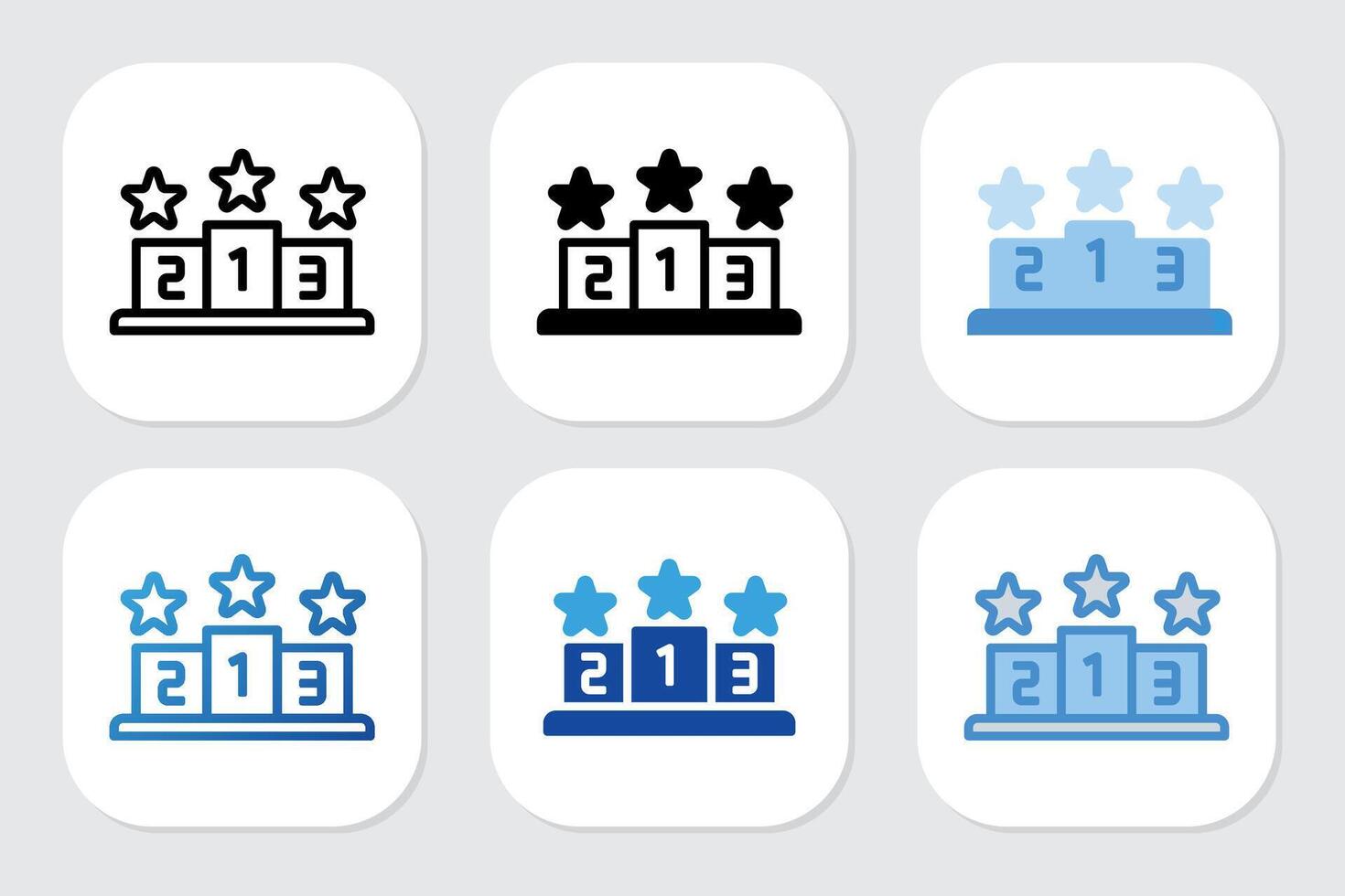 champion podium icon with various design styles vector