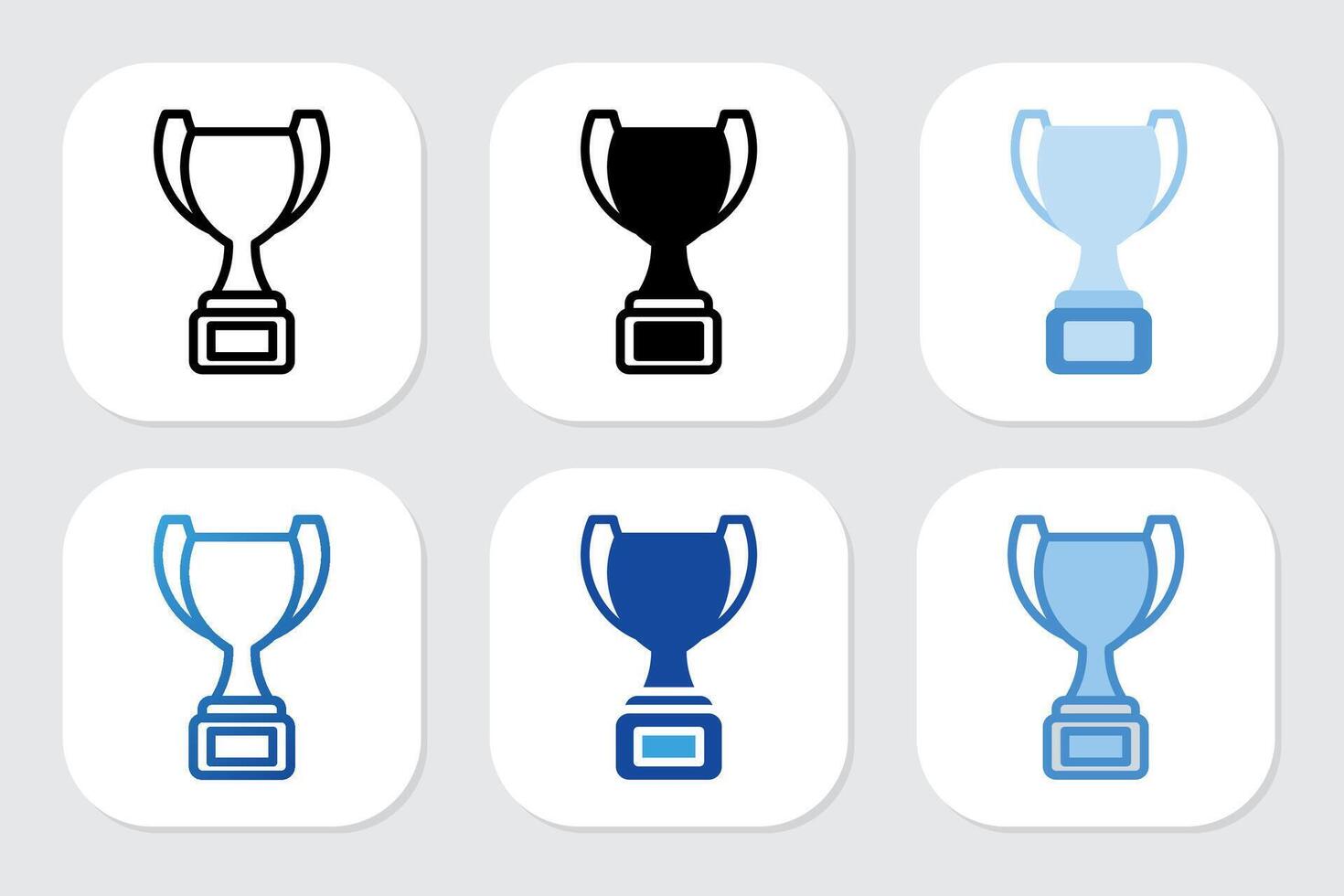 champion trophy icons with various design styles vector
