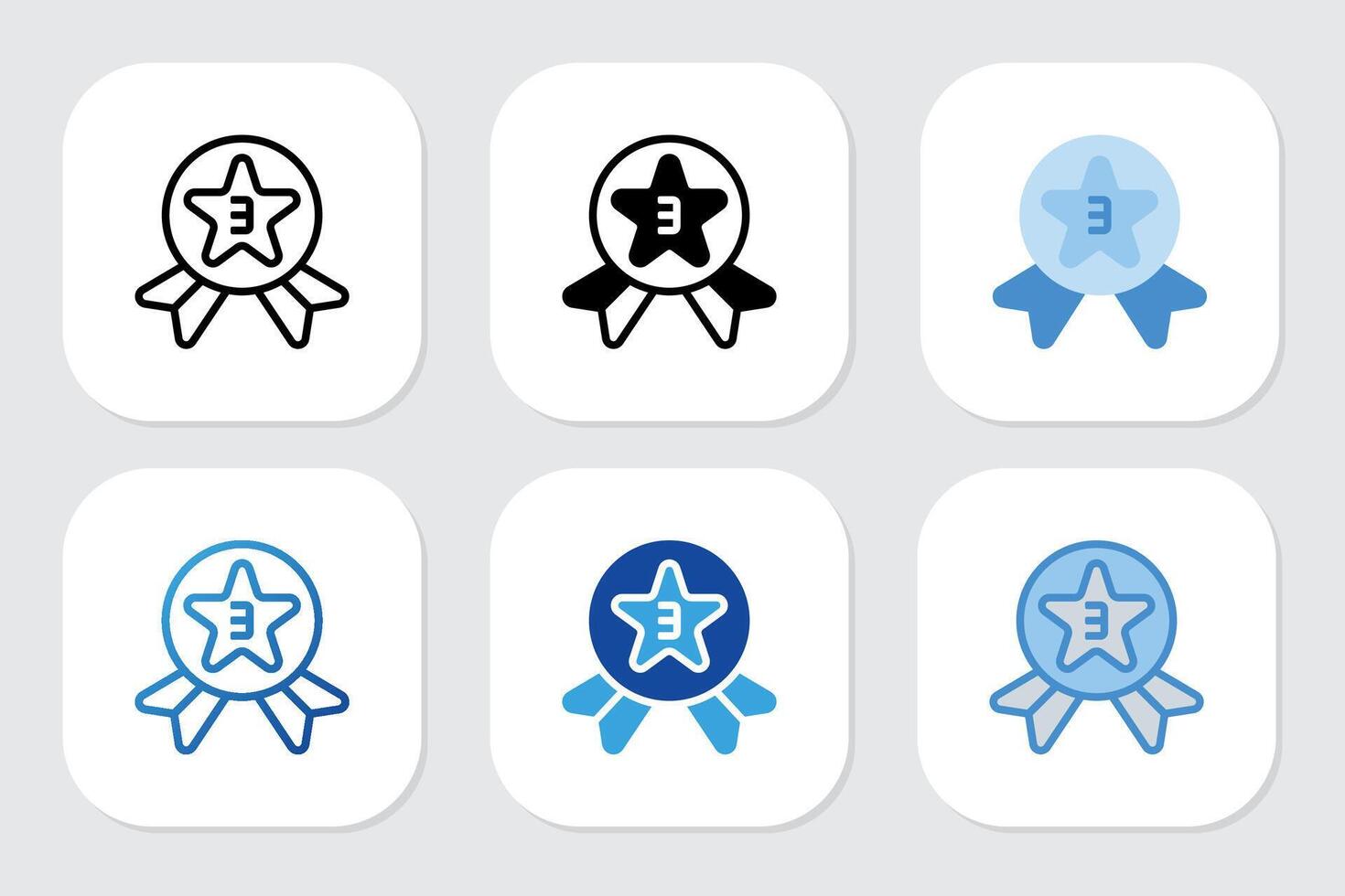 third place badges icon with various design styles vector