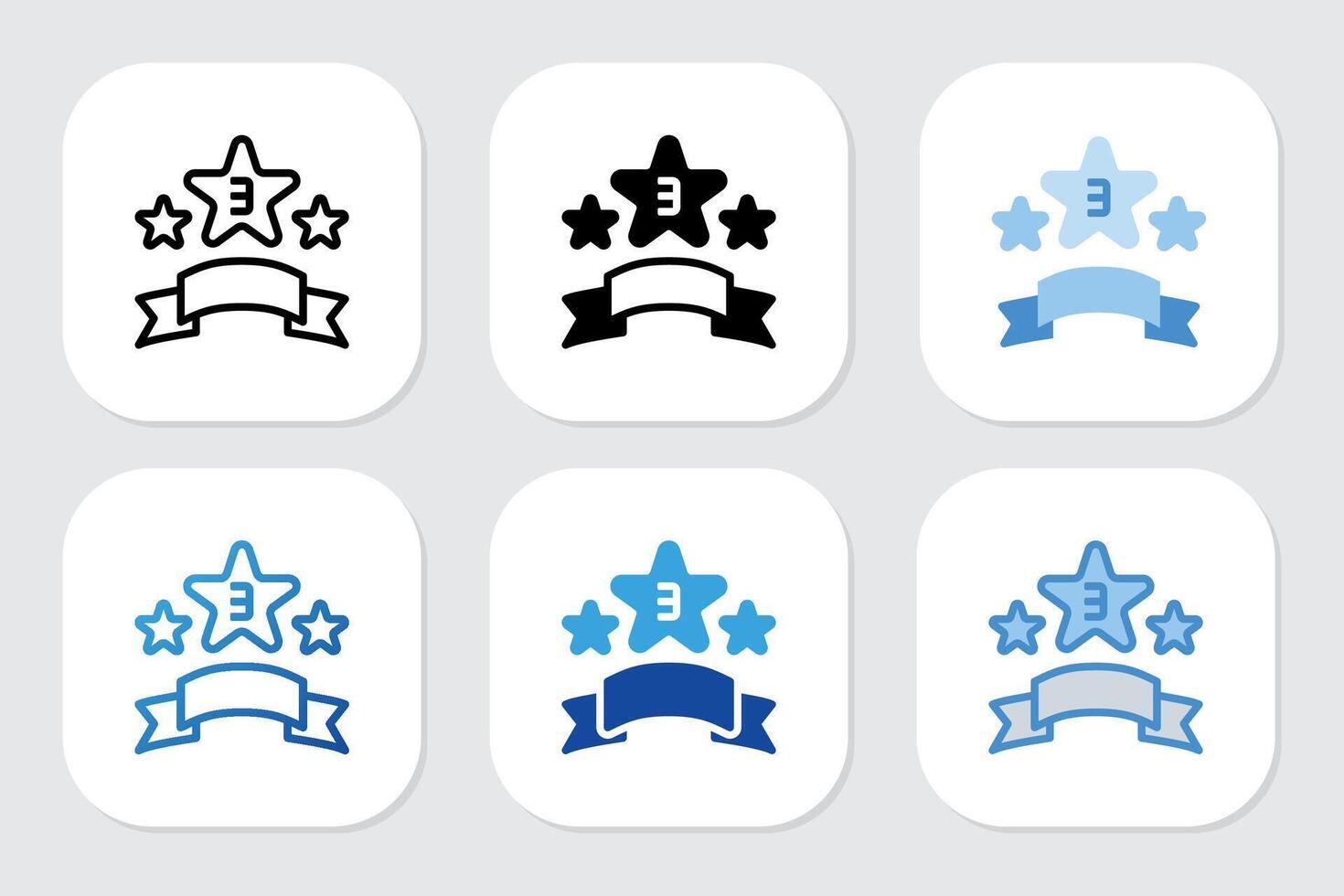 third place badge icons with various design style vector