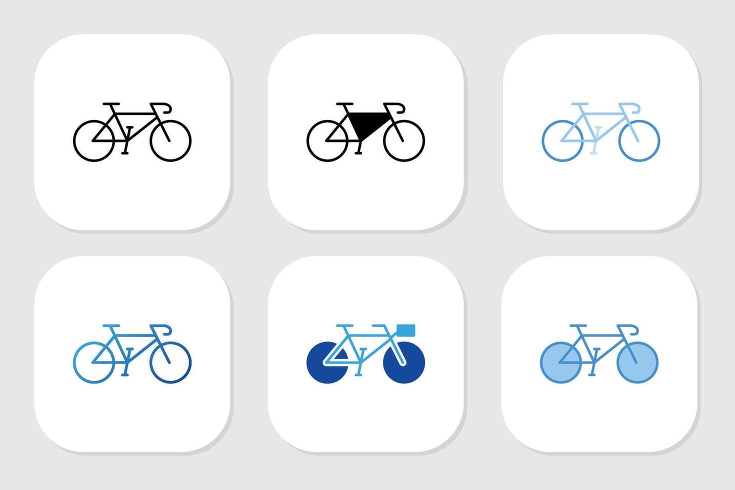 Bicycle icon with various design styles vector