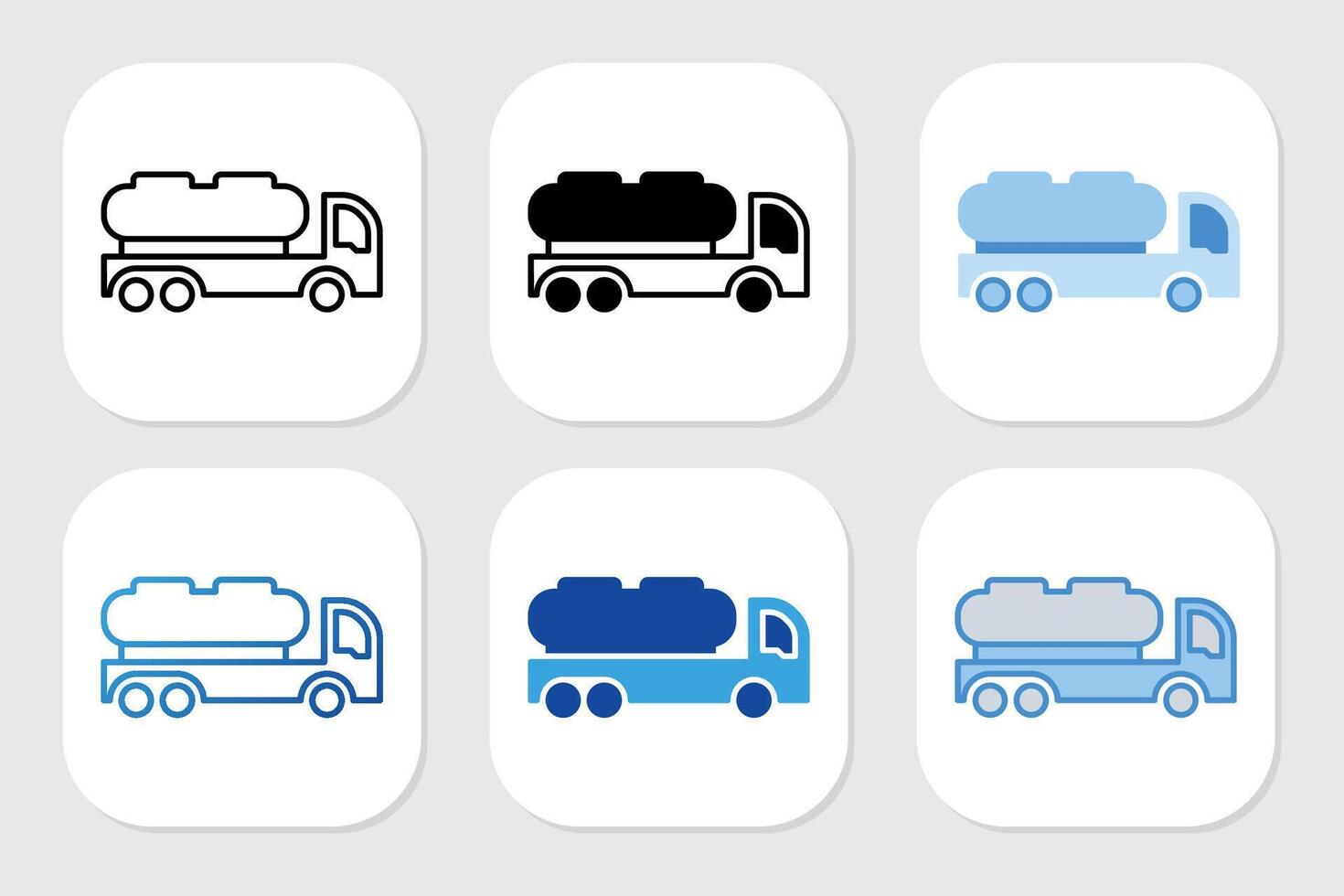 tanker icons with various design styles vector