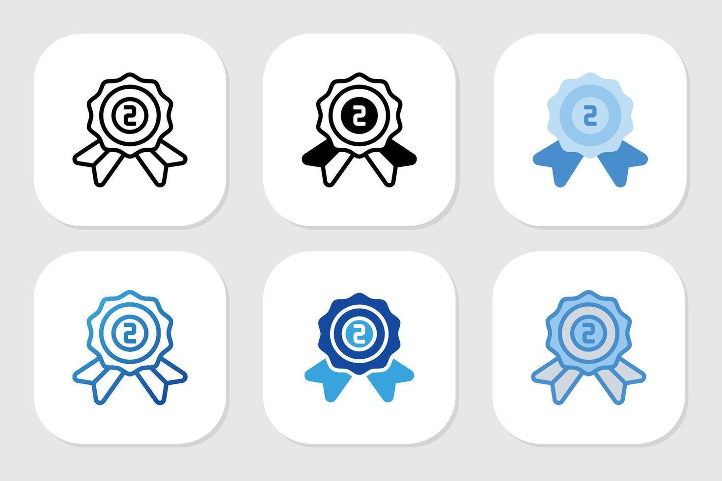 second badge icon with various design style vector