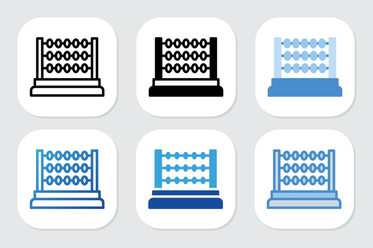abacus icons with various design styles vector