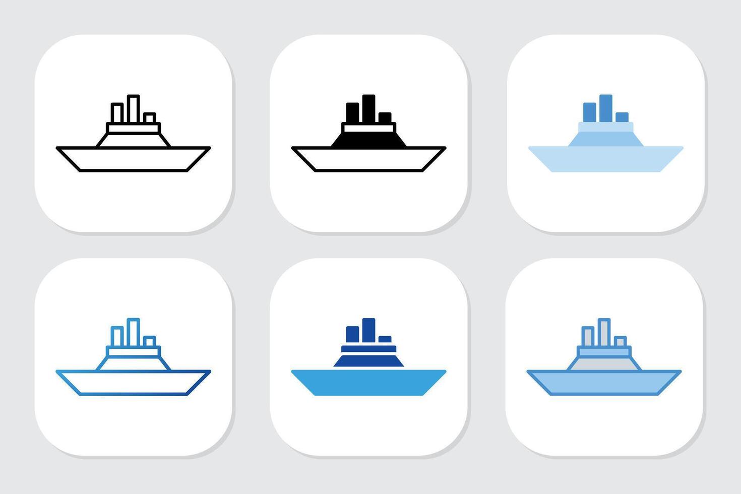 boat ship icons with various design styles vector