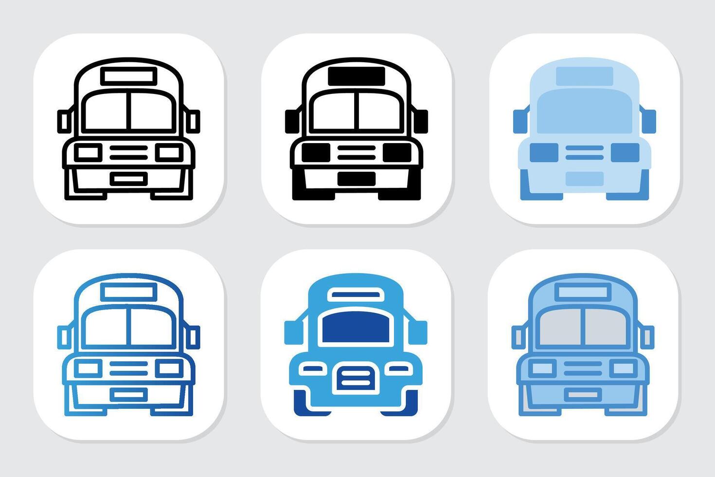 bus icons with various design styles vector