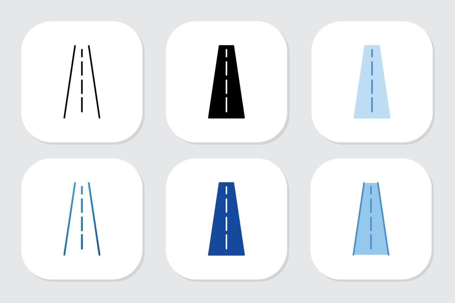 Road icons with various design styles vector