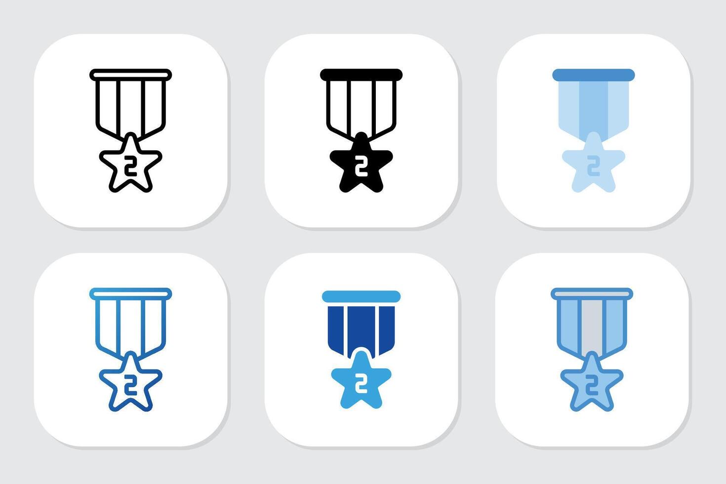 second star badge icon with various design styles vector