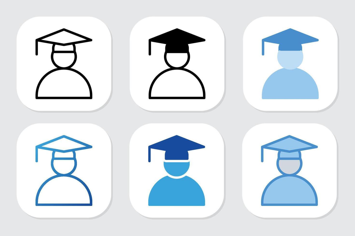 bachelor icons with various design styles vector